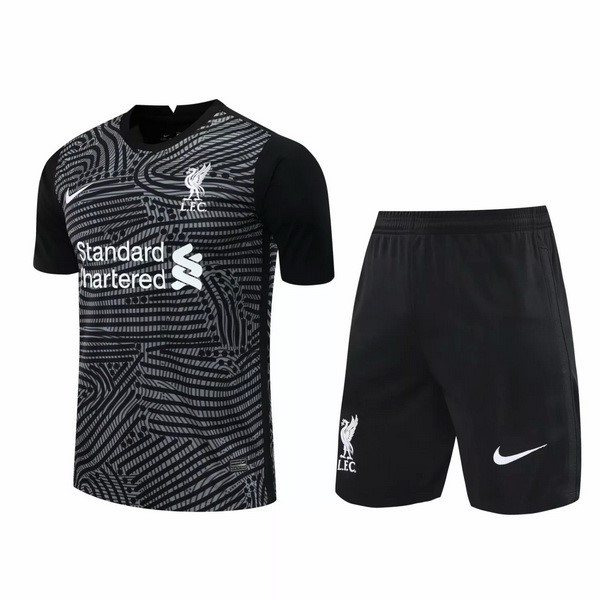 Trainingsshirt Liverpool Komplett Set 2020-21 Grau Schwarz Fussballtrikots Günstig
